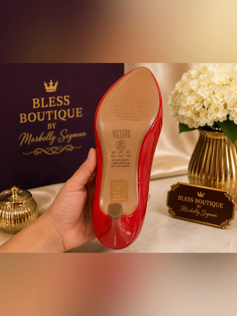 Vizzano Red Patent Leather Pointed-Toe Pumps | 4.5” Stiletto Heel | Size 10 US